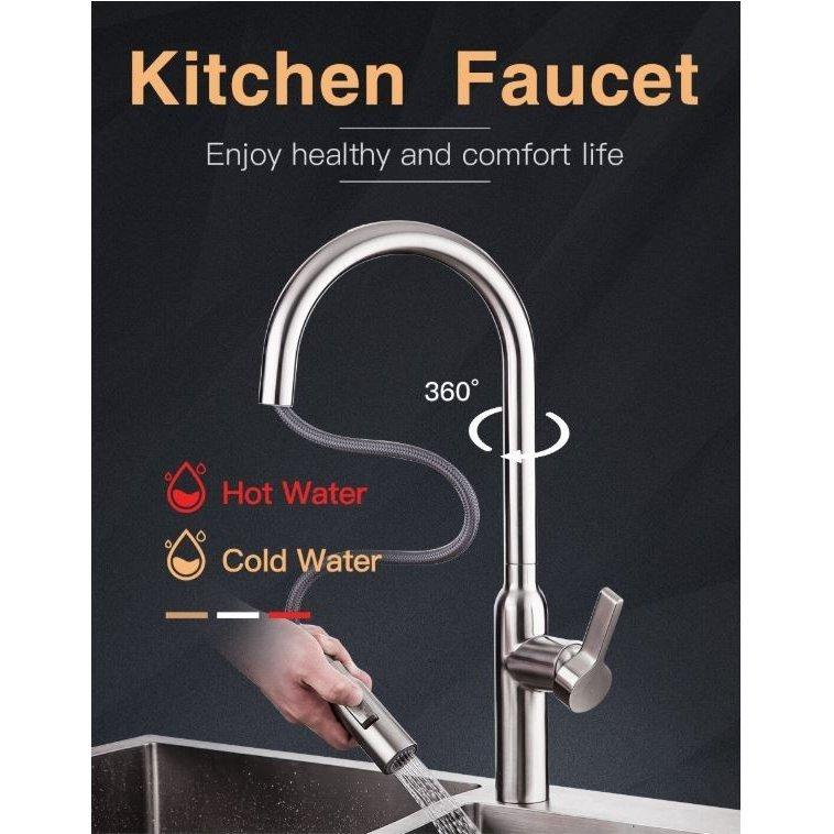キッチン ノズルシャワー蛇口 GAPPO キッチン蛇口 タップステンレス鋼 水ミキサータップ 柔軟・伸縮 キッチンミキサータップ