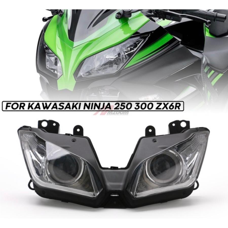 ヘッドライト HID エンジェル アイ プロジェクター アセンブリ LED Kawasaki カワサキニンジャ250 300 zx6r zx