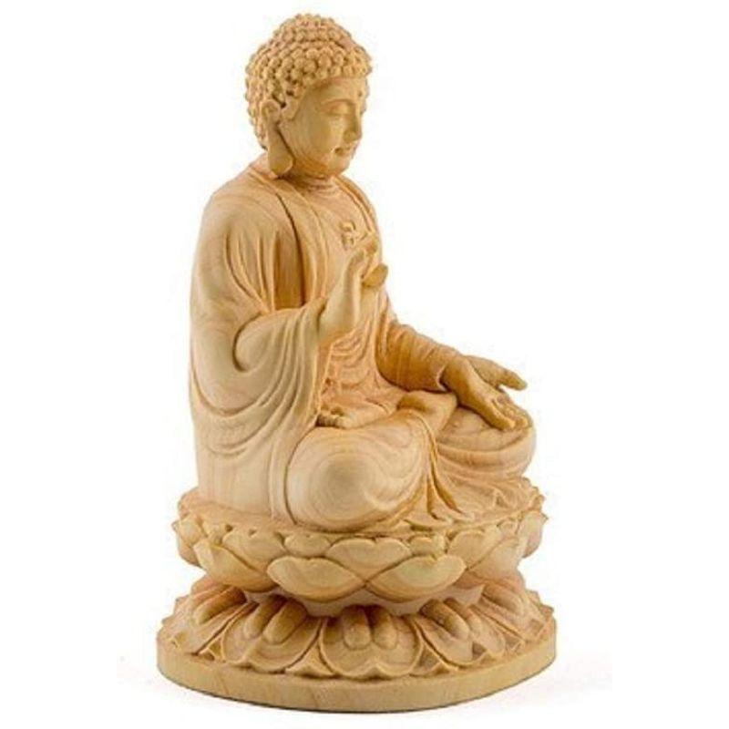 卍 仏像 木彫仏像 木彫り 木製 仏像 釈迦如来 座像 2.0寸 桧木 本体のみ 釈迦如来像 曹洞宗 臨済宗 天台宗 禅宗 本尊 お釈迦様|zerokara-kobo|04