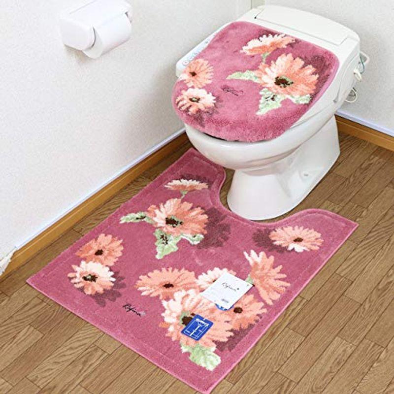 トイレマット セット ２点 ふたカバー ロング 北欧 トイレ用マット おしゃれ おしゃれ 北欧 日本製 高級ブランド 風水 耳長 吸水 かわいい ピンク 防臭 抗菌 ラフィ Zerokara工房 最速のネット通販