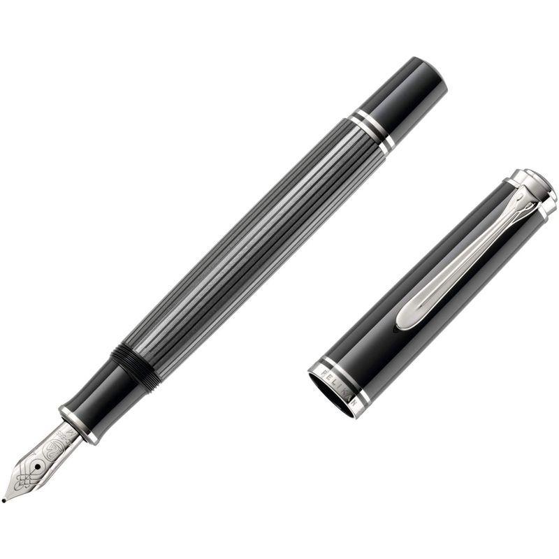 ペリカン万年筆　スーべレーンM600 M中字　ブルーストライブ ペリカン 万年筆 M 中字 ブラックストライプ スーベレーン M605