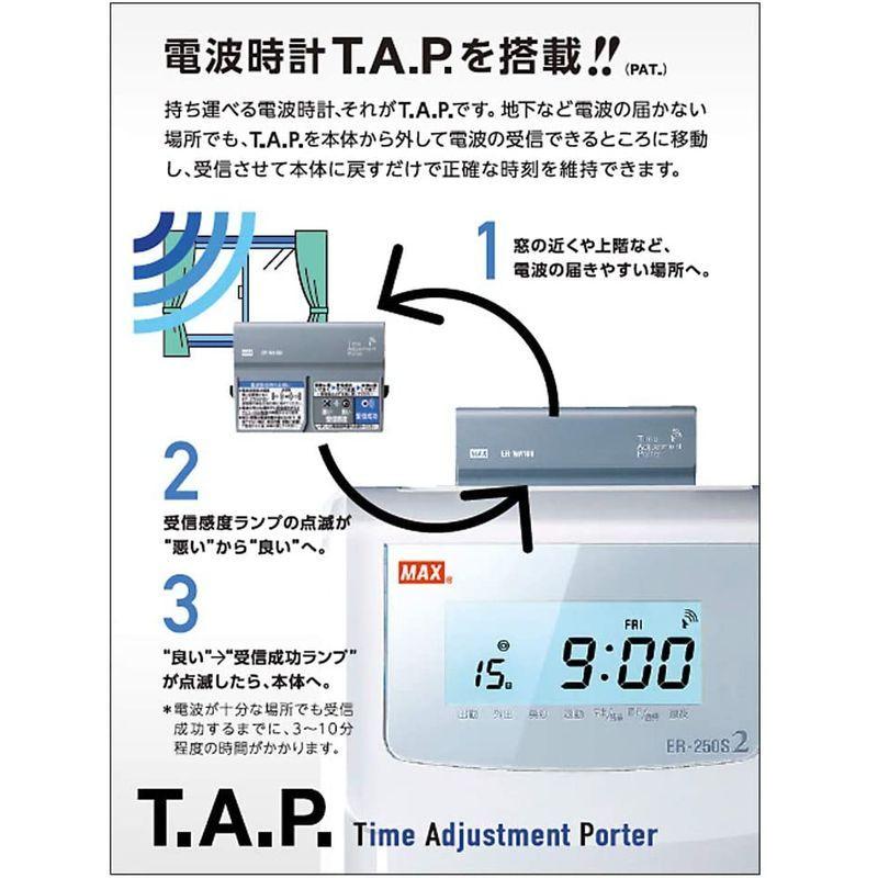 マックス　電子タイムレコーダー　電波時計付き　ER-80SUW　ホワイト