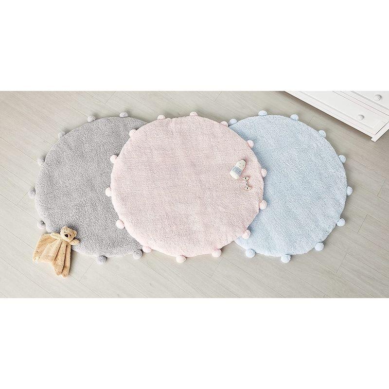 Mud Pie マッドパイ ポンポン付き シェルパ生地 プレイマット グレー Pie Mud マッドパイ ポンポン付き シェルパ生地 プレイマット グレー