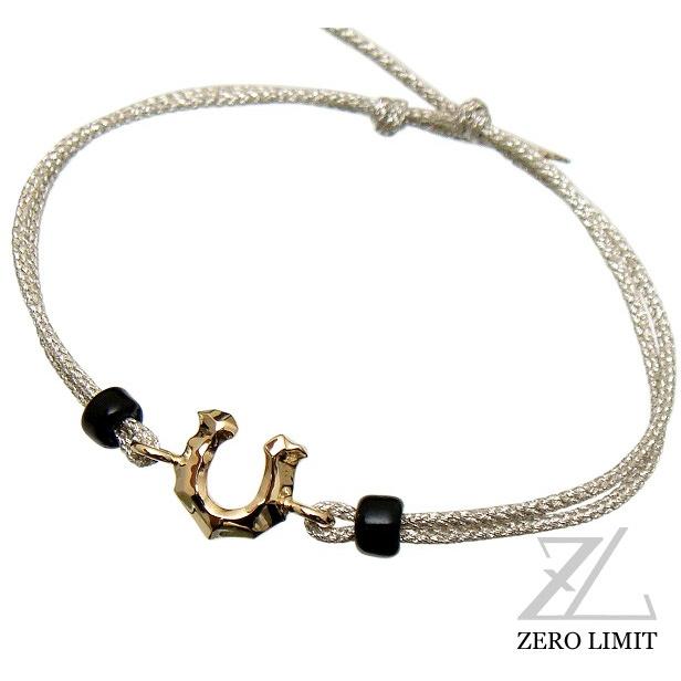 絶対一番安い ゴールド シルバー K10yg Web限定 Gzb 7 アンクレット ブレスレット レディース メンズ コード ホースシュー モチーフ 馬蹄 10金 フリーサイズ ブレスレット アンクレット メンズアクセサリー