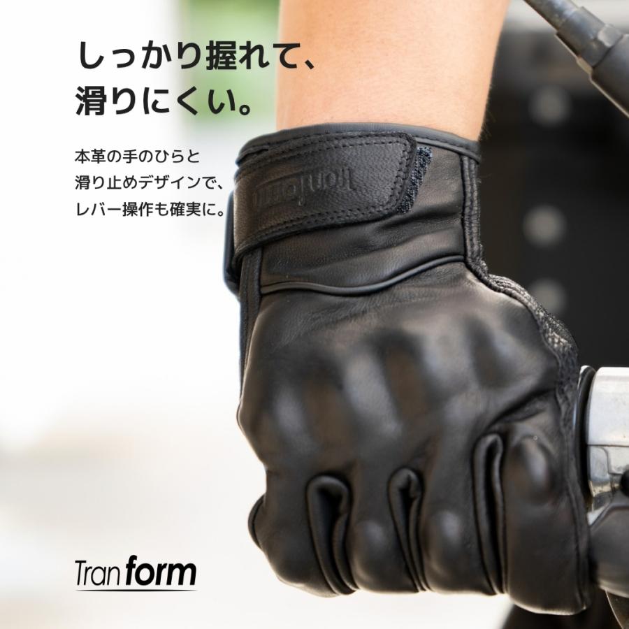 バイク グローブ 革 秋 本革 レザー 手袋 プロテクター スマホ対応 オールシーズン 山羊 ゴートスキン 大きいサイズ 黒 ブラック |  | 06