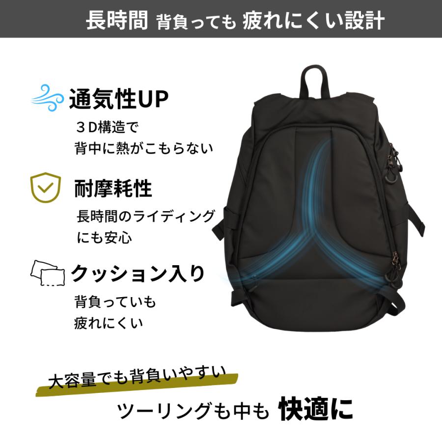 国内公的機関の検査完了 バイク リュック ヘルメット バック  疲れない 大容量 防水  45L 55L フルフェイス ブラック |  | 07
