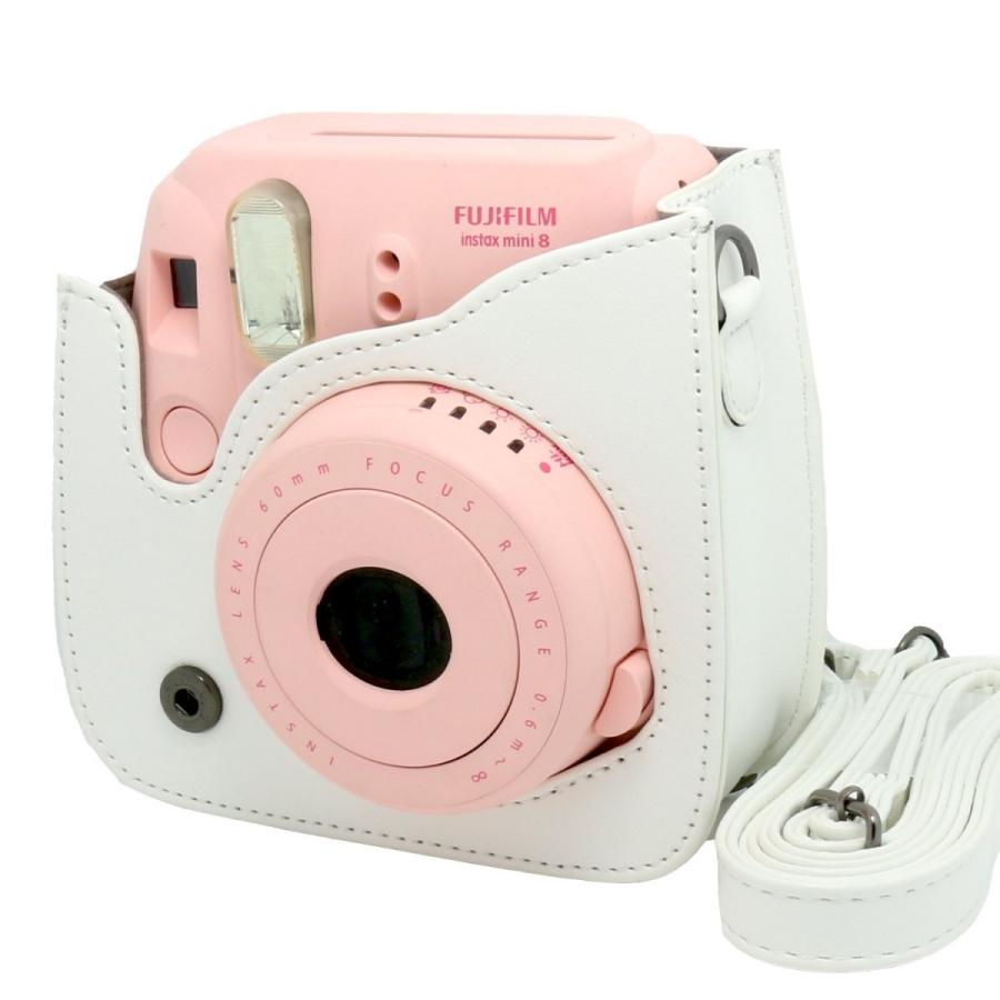 FUJIFILM インスタントカメラ チェキ instax mini 8 mini8+ プラス mini9 専用 カメラケース （ホワイト）｜zeropotjapan｜02