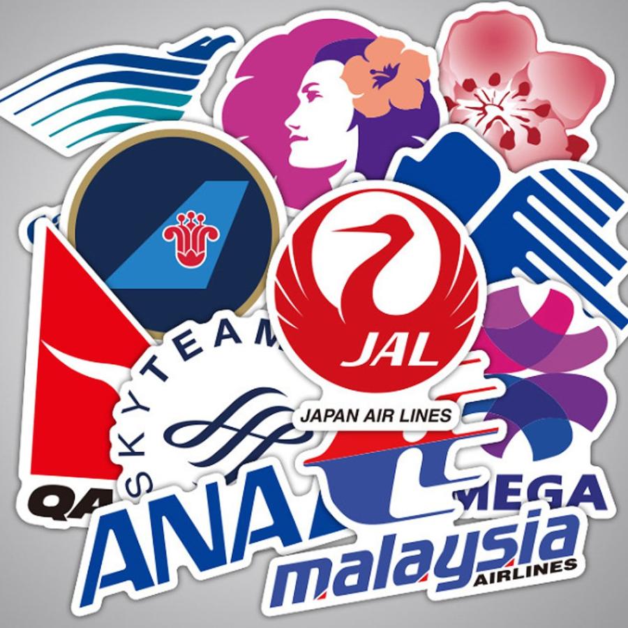 Samshine 航空会社エアライン ステッカー50枚セット防水ステッカー