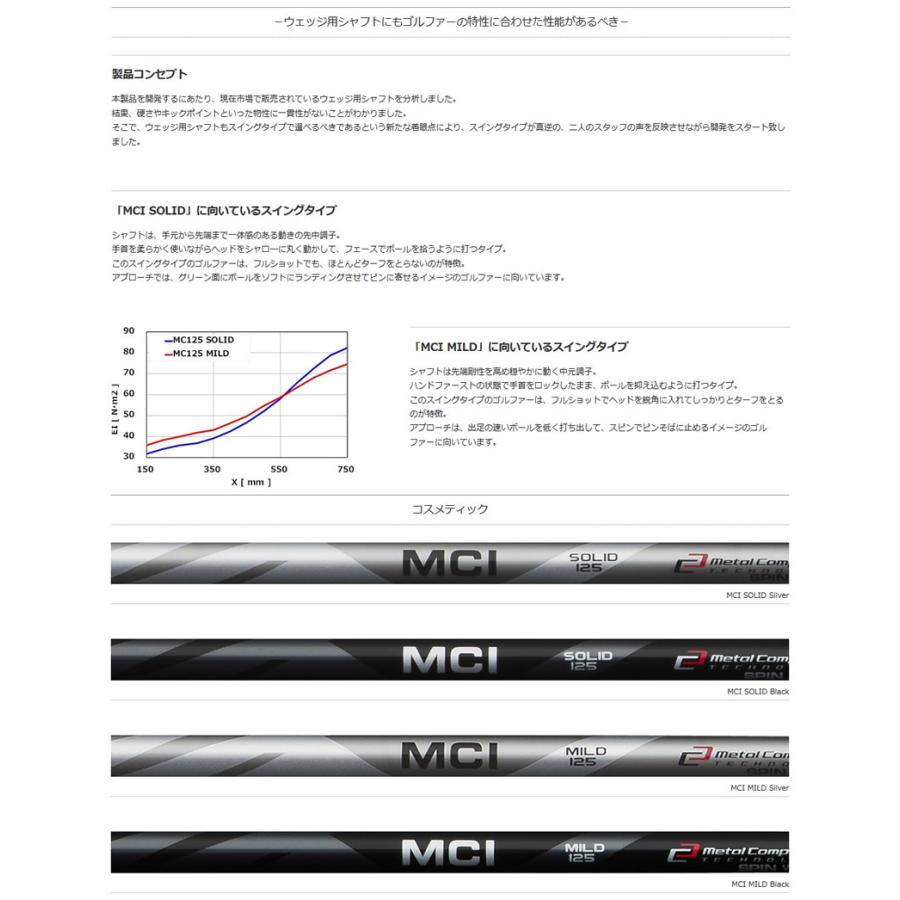 Fujikura フジクラ MCI 125 WEDGE SOLID/MILD メタルコンポジットアイアン ウェッジシャフト ゴルフシャフト｜zerost｜03