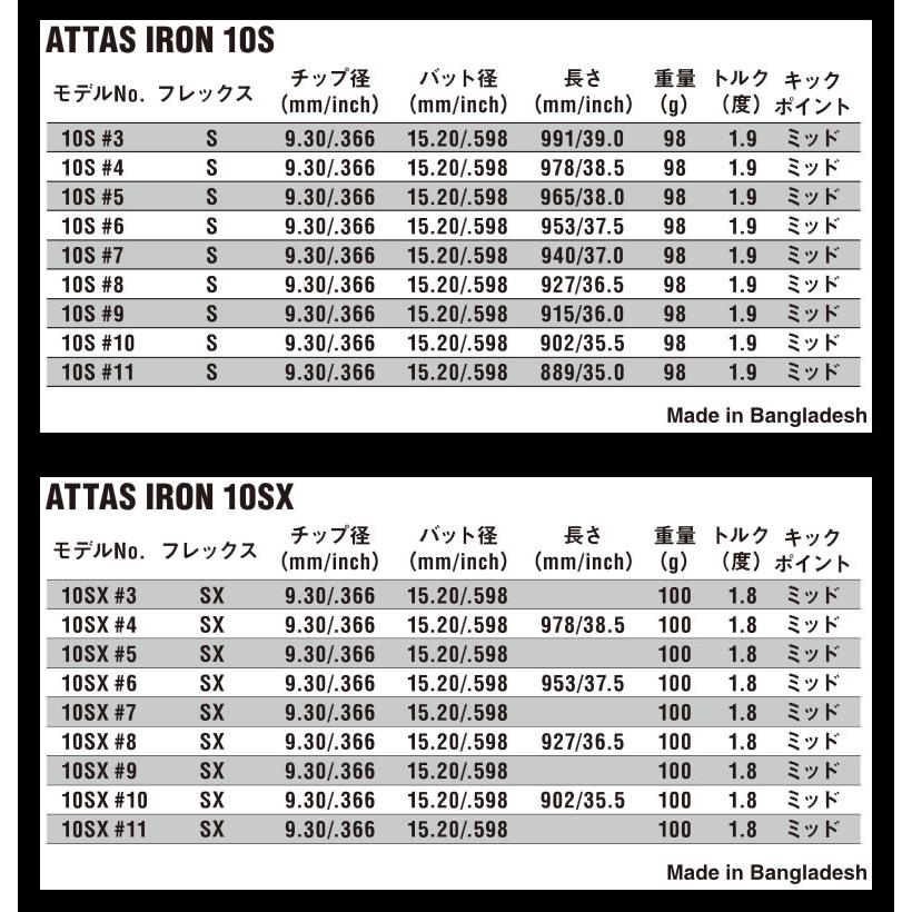 USTマミヤ ATTAS IRON 10 アッタス アイアン #5〜#10 6本セット