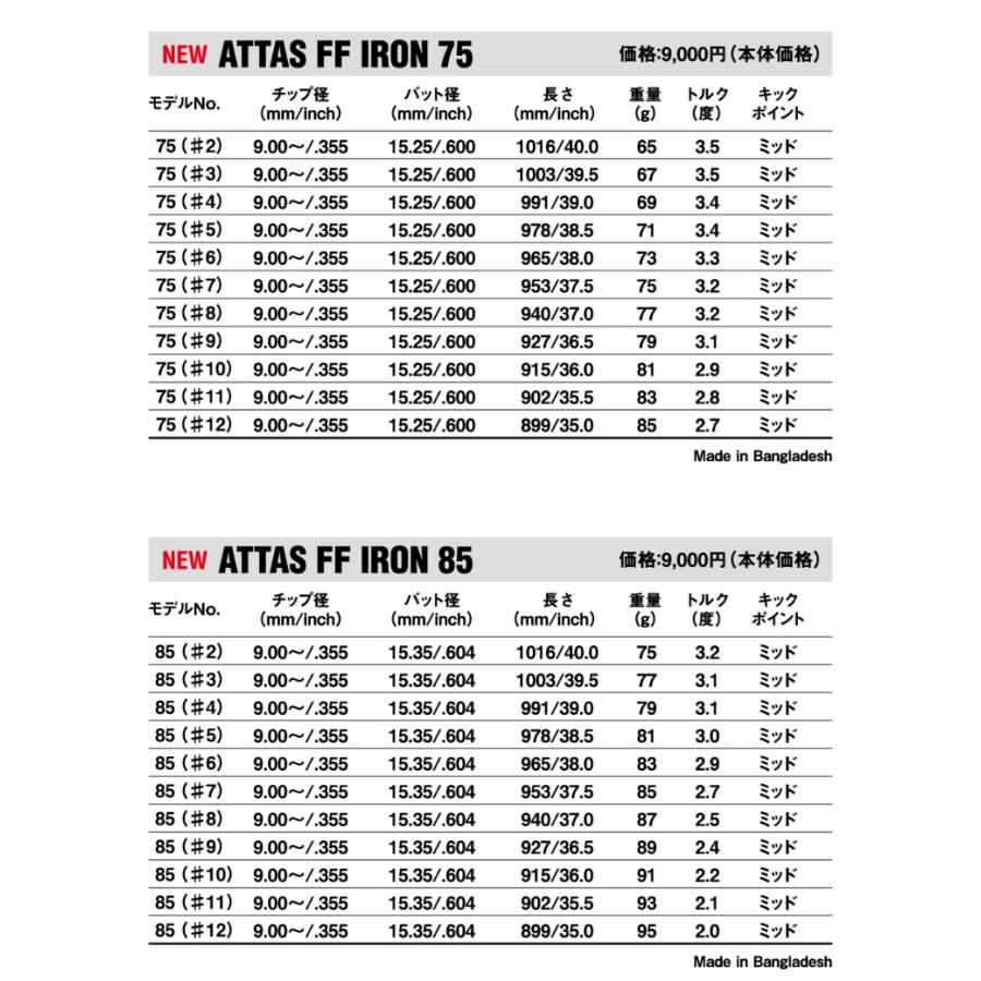 USTマミヤ ATTAS FF IRON アッタス アイアンシャフト ゴルフシャフト