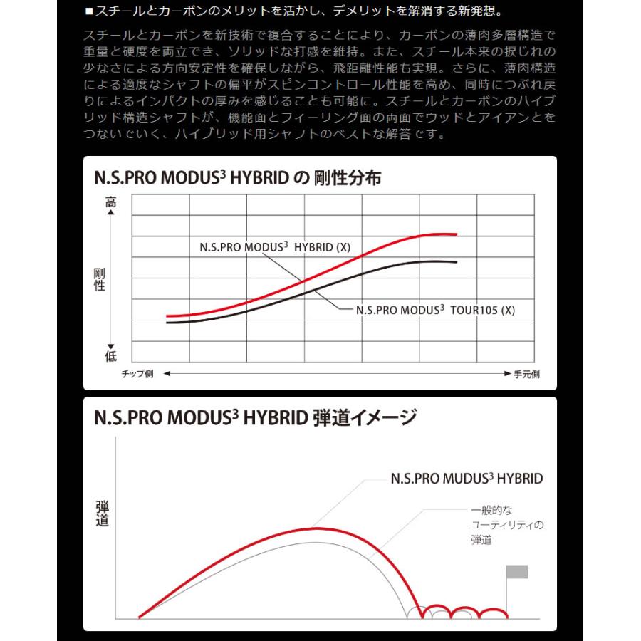 NIPPON SHAFT 日本シャフト N.S.PRO MODUS3 HYBRID モーダス3 ハイブリッド ユーティリティシャフト ゴルフシャフト｜zerost｜04