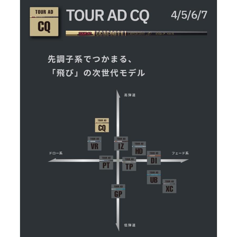 プロギア スリーブ付きシャフト グラファイトデザイン TOUR AD CQ ツアーAD CQ [RS JUST/RS5] シャフトスリーブ｜zerost｜04