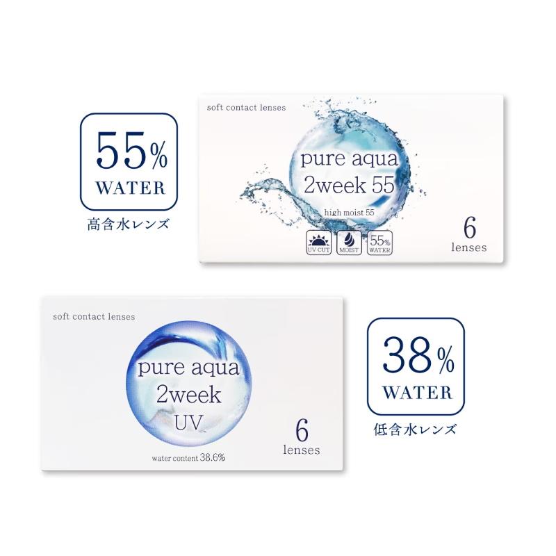 コンタクト ピュアアクア 2week by ゼル 1箱6枚 ソフトコンタクトレンズ 2週間交換 2週間使い捨て Pure aqua 2week by ZERU.（Yahoo!・コンタクトレンズ通販 ZERU.）