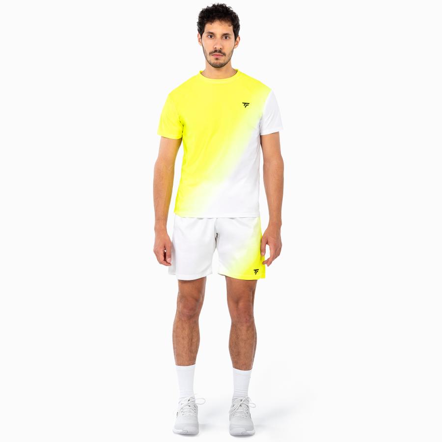 TecnifibreテクニファイバーX-LOOP TEE FIRE WHITE YELLOW  成人男性用