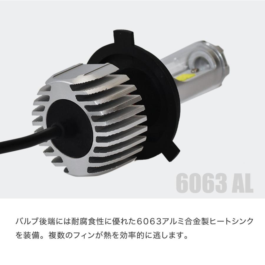 H4 LED ヘッドライト バイク バルブ Hi-Lo切替 無極性 5色 3600lm