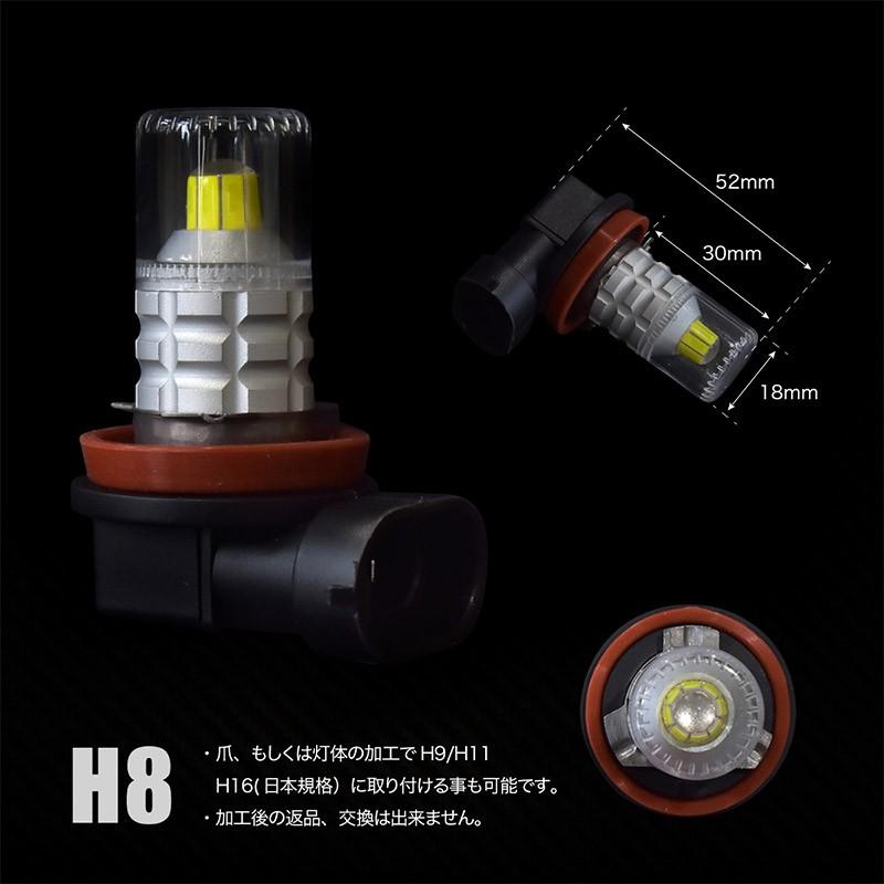 H8 HB4 LED フォグ フォグランプ ホワイト キャンセラー内蔵 2個