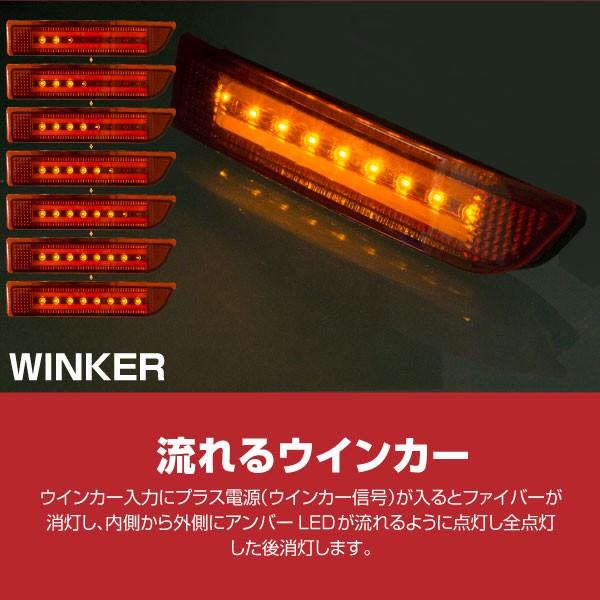 アルファード 20系 LEDリフレクター 流れるウインカー ファイバーイルミ 2段 3WAY ポジション ブレーキランプ ウィンカー連動   _28478b｜zest-group｜05