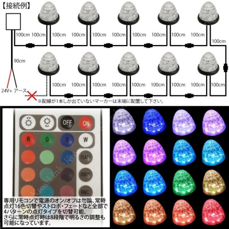 電池式 LED マーカー リモコン2個 トラック 青6個 緑6個 22.5 電池式 LED マーカー リモコン2個 トラック 青6個 緑6個 22.5