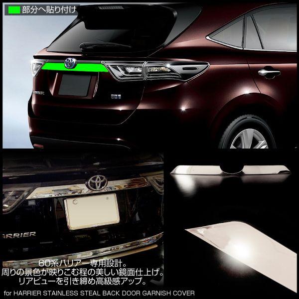ハリアー 60系 メッキ バックドア ガーニッシュカバー エンブレム 下