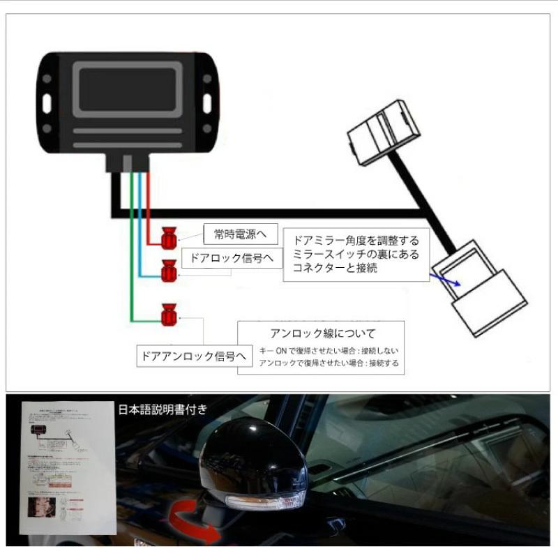 プリウス 30系 後期 ZVW30 ドアミラー 自動格納キット ドアロック