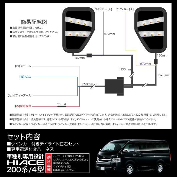 ハイエース 200系 4型 LED デイライト ウインカー連動 フォグランプ