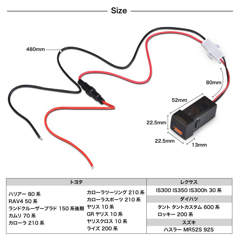 ランドクルーザー プラド 150系 後期 増設 充電 QC3.0 USBポート 急速