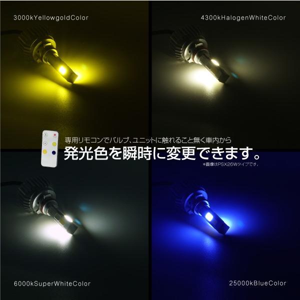 フォグランプ LED 4色 フォグライトキット リモコン切替 2500lm