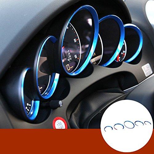 店舗割引 Blue Interior Front Dashboard Edge Cover Trim 5個Porsche Cayenne 2011-2016用