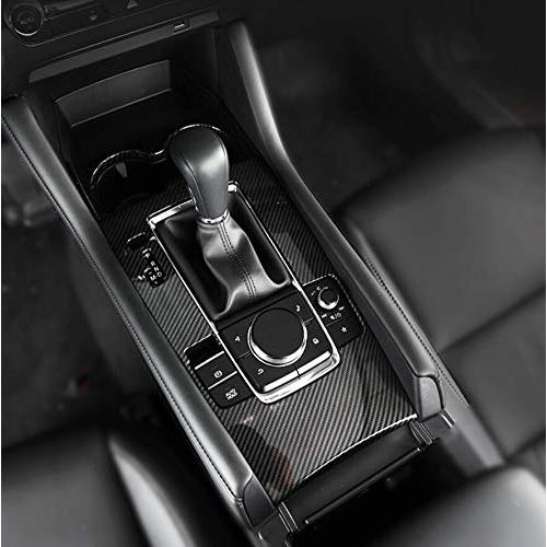 USBキーボード Yingchi Car Carbon Fiber Interior Center Console Shifting Panel Water Cup Cover Trim Fit for Mazda 3 Sedan 2019 2020 2021 2022 2023