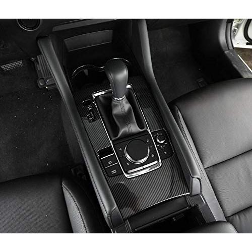 USBキーボード Yingchi Car Carbon Fiber Interior Center Console Shifting Panel Water Cup Cover Trim Fit for Mazda 3 Sedan 2019 2020 2021 2022 2023