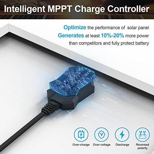 SUNER POWER 12 V防水太陽電池トリクルチャージャー&メンテナ10 Wソーラーパネル内蔵インテリジェントMPPTソーラー充電