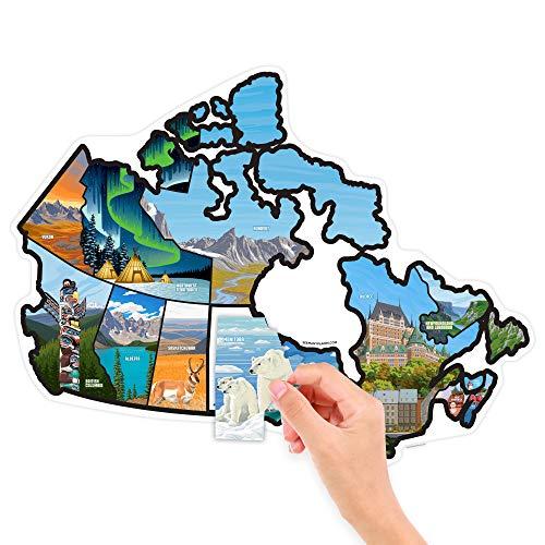 RVステッカーCanadaTravel Camper Map RV Decals for Window, Door, or Wallカナダ