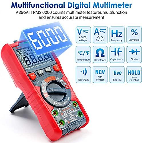 安心の販売 AstroAI TRMS 6000 Counts Digital Multimeter+Multimeter Test Leads Kit (デジタルマルチメーター+マルチメーターテストリードキット)