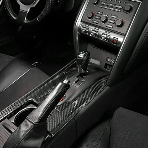 ケース販売 Acouto Gear Shift Panel Cover Carbon Fiber Car Center Console Gear Shift Cup Holder Panel Trim Interior Decoration Replacement for GTR R 35 2008?