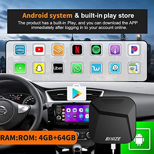 【超新作】 Binize Android 12 Multimedia Video BoxサポートWireless Carplayer&Android Auto、Carplay AI Box Carplay Streaming Support YouTube、Netflix