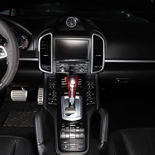 豊富なギフト HAPPYHORSE FIT for Porsche Cayenne 2011-2017 car Central Control Gear Head Protection Cover本物のカーボンファイバー装飾アクセサリー (赤カーボンフ