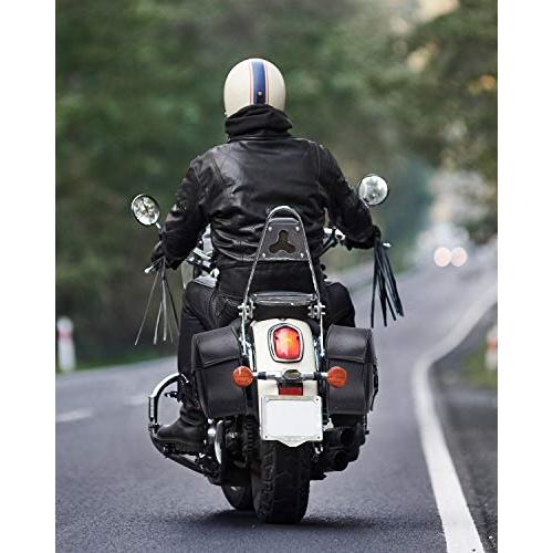 最旬トレンドパンツ Kemimoto Saddlebags Motorcycle， Leather Side Saddle Bags， Motorcycle Side Bags Medium Black， 125 MM Motorcycle Handlebar Riser Clamp Handlebar R