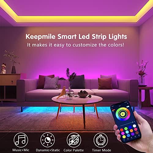 Keepsmile 100ft Led Strip Lights (2 Rolls of 50ft) Bluetooth Smart App