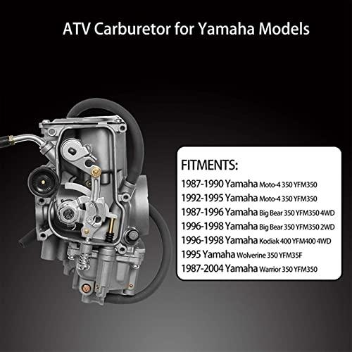 高い品質 キャブレターCarb ATV Yamaha対応1987年~1990年、1992年~1995年Moto-4 350 YFM 350、1987年~2004年Warrior 350 YFM 350、1996年~1998年Kodiak 400 YFM 40 (