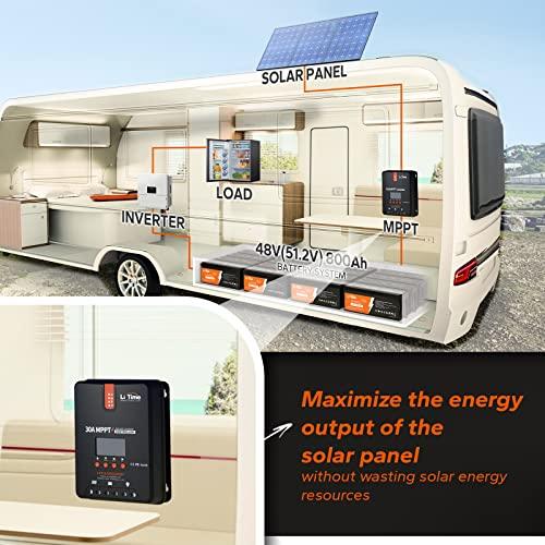 新入荷 LiTime 30 Amp MPPT 12/24 V Auto DC入力ソーラー充電コントローラー (Bluetoothアダプター付き) 、パラメーター調整可能なLCDディスプレイLEDインジケータ 【OCQ7144971242】(26108円)