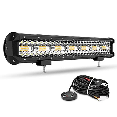 AUTOSAVER 88 12インチLEDライトバースポットフラッドアンバーホワイトストロボメモリー機能付き6モード三列霧運転ライト16