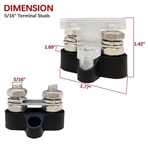 ハートホース バッテリーバスバー パワーターミナルスタッド ジャンクションブロック 2ポスト 配電ブロック ターミナルブロック カバー付き