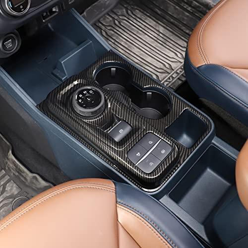 本店は ZiWen Carbon Fiber Print Interior Trim Air Vent Steering Wheel Gear Shift Panel AC Switch for Ford Maverick 2022 2023 (ギアシフトカバー)