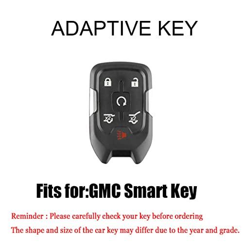 オンライン再販業者 HIBEYO Key Fob Cover for GMC Chevrolet Chevy Silverado Suburban Tahoe Acadia Sierra Terrain Yukon 5 Button Smart Remote Auto Key Accessories with