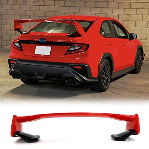 FREEMOTOR 802 20222024対応スバルWRXトランクスポイラー塗装DCKイグニッションレッド光沢黒脚付2015 STI