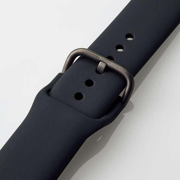 Apple Watch(45/44/42mm)用シリコンバンド 汗や水に強く装着感の良いシリコン製で腕周りの太い人でも装着できるロングタイプ: AW-45BDSCLBK｜zettaplace｜04