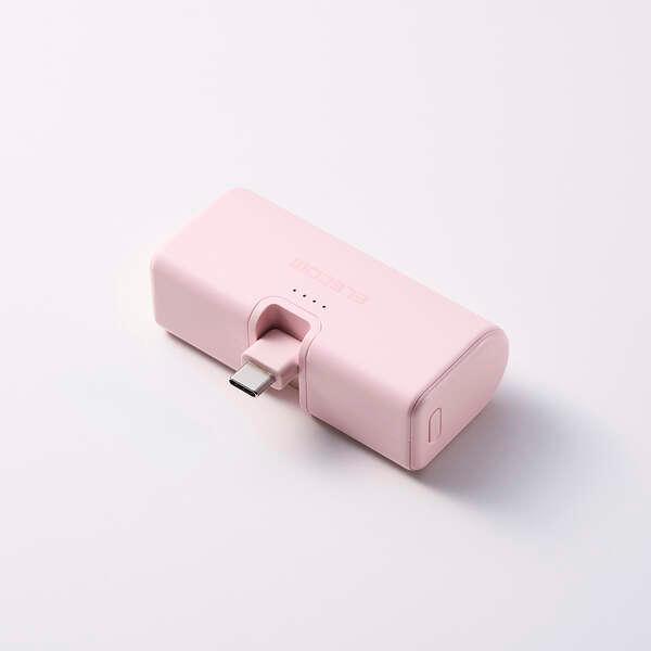 直挿しモバイルバッテリー 5000mAh 一体型コネクターは180度可動する
