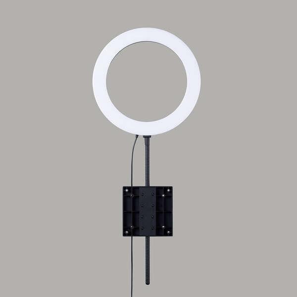 LEDリングライト 直径26cmタイプ VESA規格のネジ穴に対応しモニターの裏に取り付けられ、三脚不要でデスク周りがスッキリ: DE-L07BK｜zettaplace｜03