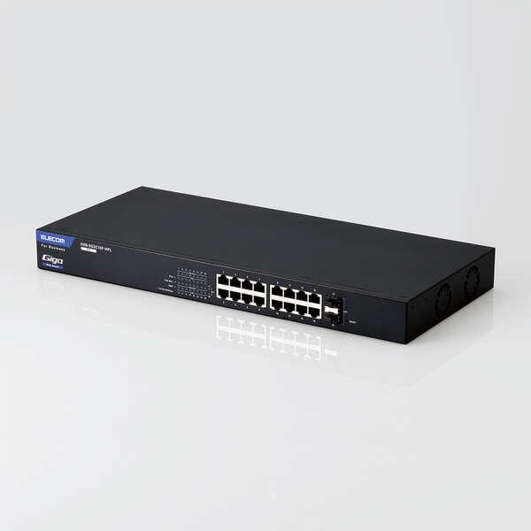1000BASE-T対応16ポートPoE対応Webスマートスイッチ メタル筐体/内蔵電源 IEEE 802.3af/at(PoE+)準拠 合計385Wまで: EHB-SG2C16F-HPL_1